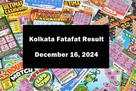 Kolkata FF Fatafat result today December 16, check Fatafat result .